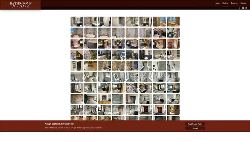 Bathrooms A to Z project gallery showing completed bathroom, kitchen and interior renovation work