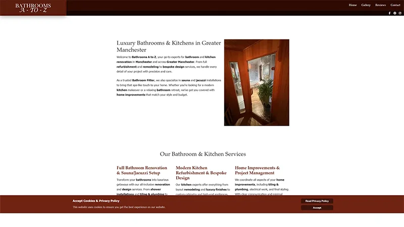 Manchester services page on the Bathrooms A to Z website